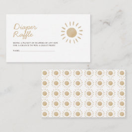 水の色ボホサンベビーシャワーおむつラッフル エンクロージャーカード