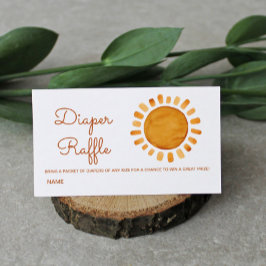 水の色ボホサンベビーシャワーおむつラッフル エンクロージャーカード