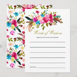 水の色ボホシックフローラベビーシャワーママアドバイス 招待状