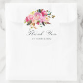 水の色ボホシックフローラ結婚ズサンキューユー ラウンドシール (バッグ)