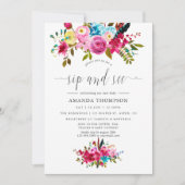 水の色ボホシックフローラsipと参照 招待状 (正面)