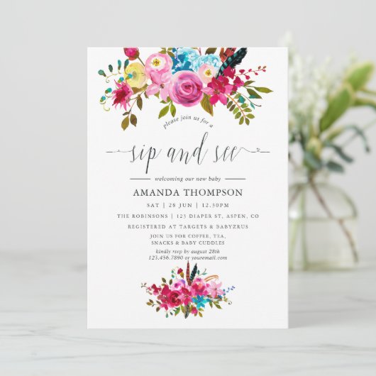 水の色ボホシックフローラsipと参照 招待状 (スタンド正面)