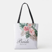 水の色ボホスタイリッシュトロピカルブライドトートバッグ トートバッグ (裏面)