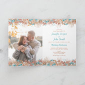 水の色ボホテラコッタフローラ秋結婚の 招待状 (内部)