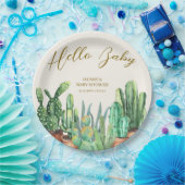 水の色ボホデザートカボスガーデンベビーシャワー ペーパープレート (パーティー)