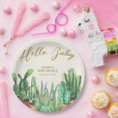 水の色ボホデザートカボスガーデンベビーシャワー ペーパープレート (パーティー)