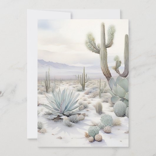 水の色ボホデザートマウンテン結婚ズ 招待状 (裏面)