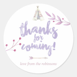 水の色ボホトライバルフローラベビーシャワー ラウンドシール