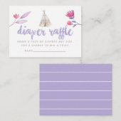 水の色ボホトライバルベビーシャワーおむつラッフル エンクロージャーカード (正面/裏面)