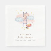 水の色ボホバニーミニマルスターブベビーシャワー スタンダードランチョンナプキン (正面)