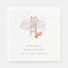 水の色ボホバニーミニマルスターブベビーシャワー スタンダードランチョンナプキン