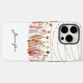 水の色ボホヒッピー羽毛トライバルiPhone Case-Mate iPhoneケース (裏面 (横))