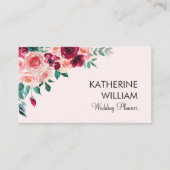 水の色ボホピンクブルゴーニュバラフローラ 名刺 (正面)