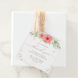 水の色ボホピンク&アイボリーフローラありがとう フェイバータグ