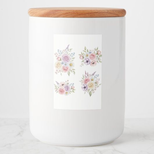 水の色ボホフローラクリップアートPNGパック – Pastel フードラベル (正面)