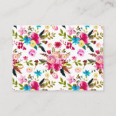 水の色ボホフローラ赤ちゃんシャワーおむつラッフル エンクロージャーカード (裏面)