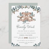 水の色ボホベアツイ男女兼用ンシャワー 招待状 (正面/裏面)