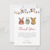 水の色ボホベビーガールシャワーサンキューカード サンキューカード (正面)