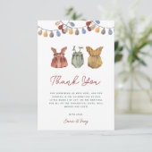 水の色ボホベビーガールシャワーサンキューカード サンキューカード (スタンド正面)