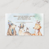 水の色ボホベビーベビーシャワーおむつラッフル エンクロージャーカード (裏面)