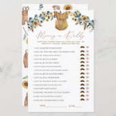 水の色ボホママまたはパパ赤ちゃんシャワーゲーム (正面/裏面)