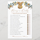 水の色ボホママまたはパパ赤ちゃんシャワーゲーム (正面)