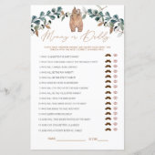 水の色ボホママまたはパパ赤ちゃんシャワーゲーム (正面)