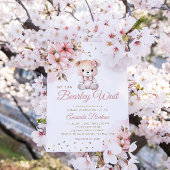 水の色ボホモダンテディベア女の子ベビーシャワー 招待状