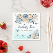 水の色ボホモダンブルー蝶の赤ちゃんシャワー スタンダードカクテルナプキン (インサイチュ)