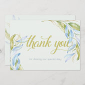 水の色ボホモダンリービーブランチありがとう サンキューカード (正面/裏面)