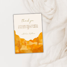 水の色ボホモダン砂漠サボテン赤ちゃんシャワー サンキューカード