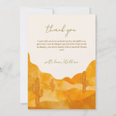 水の色ボホモダン砂漠サボテン赤ちゃんシャワー サンキューカード (正面)