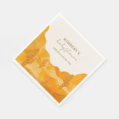 水の色ボホモダン砂漠サボテン赤ちゃんシャワー スタンダードランチョンナプキン (角)