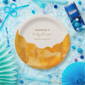 水の色ボホモダン砂漠サボテン赤ちゃんシャワー ペーパープレート (パーティー)