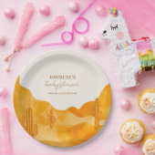 水の色ボホモダン砂漠サボテン赤ちゃんシャワー ペーパープレート (パーティー)