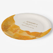 水の色ボホモダン砂漠サボテン赤ちゃんシャワー ペーパープレート (アングル)