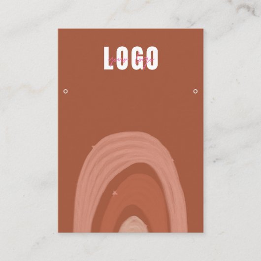 水の色ボホレインボーテラコッタイヤリングディスプレイ 名刺 (正面)