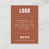 水の色ボホレインボーテラコッタイヤリングディスプレイ 名刺 (裏面)