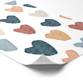 水の色ボホレインボーハートポスター ポスター (角)