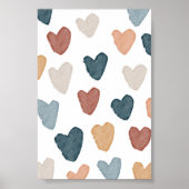 水の色ボホレインボーハートポスター ポスター (正面)