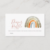 水の色ボホレインボーベビーシャワーおむつラッフル エンクロージャーカード (正面)