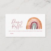 水の色ボホレインボーベビーシャワーおむつラッフル エンクロージャーカード (正面)