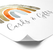 水の色ボホレインボーベビーシャワーパーティー標識 ポスター (角)