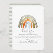 水の色ボホレインボーベビーシャワー サンキューカード (正面/裏面)