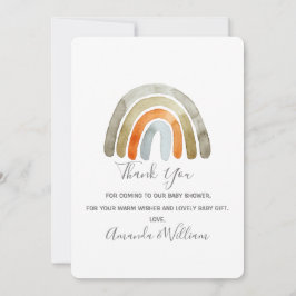 水の色ボホレインボーベビーシャワー サンキューカード