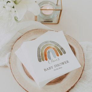 水の色ボホレインボーベビーシャワー スタンダードカクテルナプキン