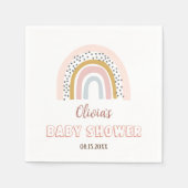 水の色ボホレインボーベビーシャワー スタンダードカクテルナプキン (正面)