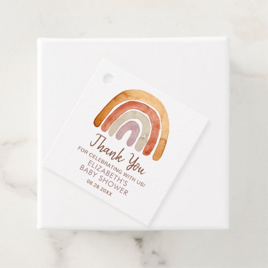 水の色ボホレインボーベビーシャワー フェイバータグ (インサイチュ)