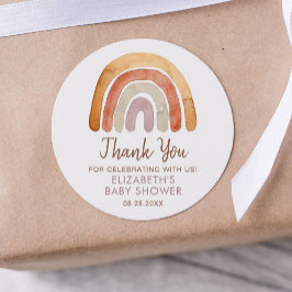 水の色ボホレインボーベビーシャワー ラウンドシール
