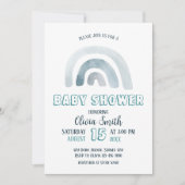 水の色ボホレインボーベビーシャワー 招待状 (正面)